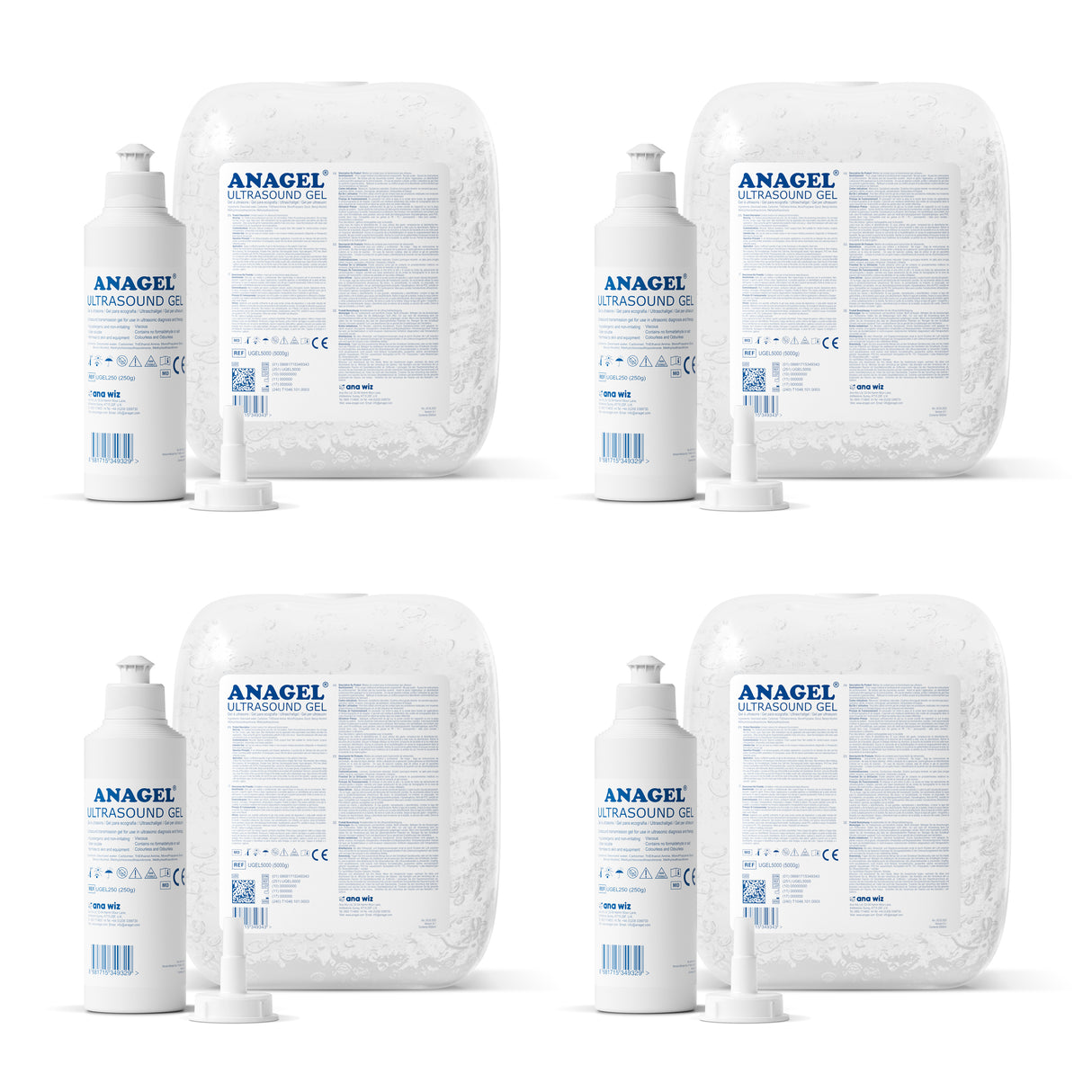 Ultrasound Transmission Gel - All Sizes Ultrasound Gel ANAGEL 5L x 4