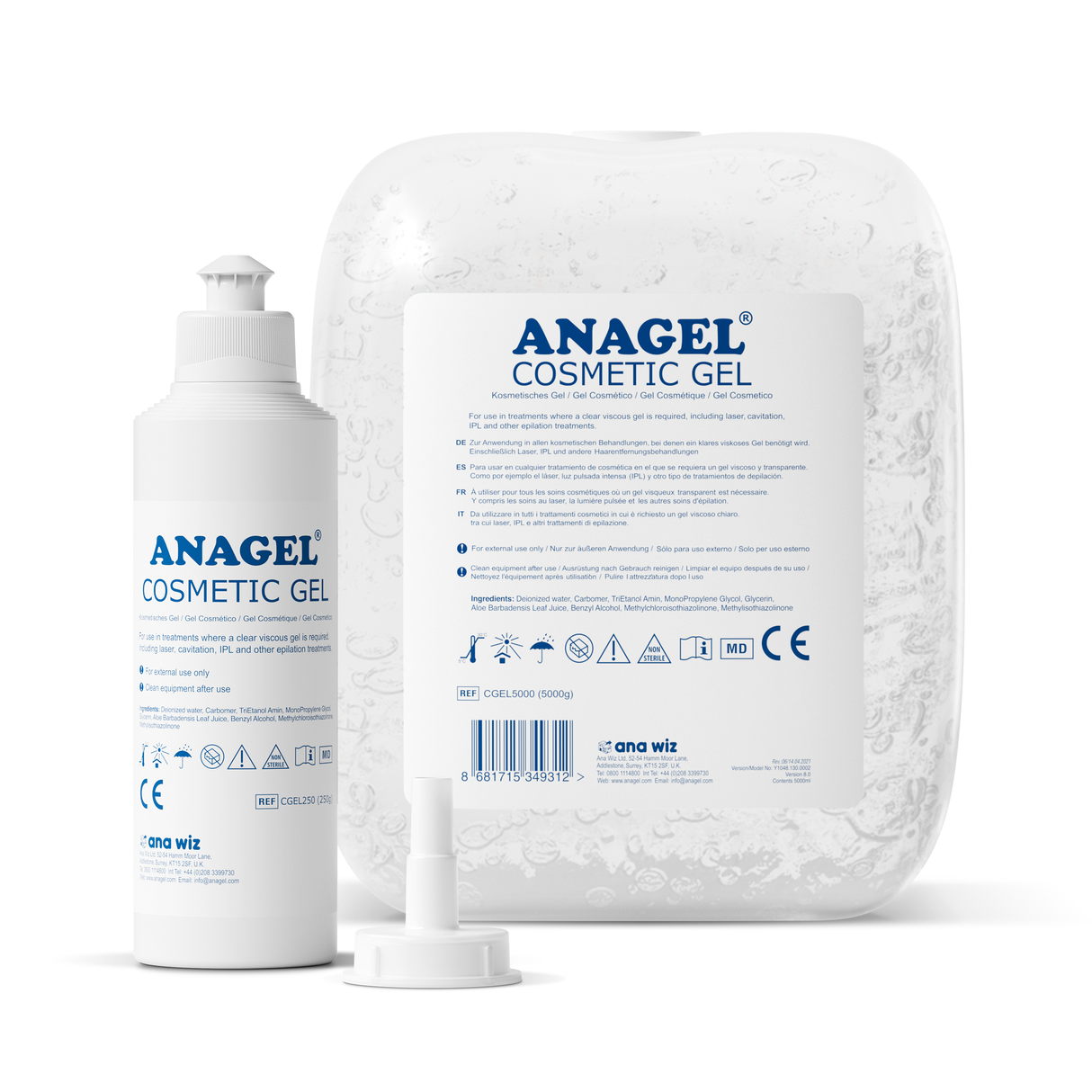 IPL / Laser Transmission Gel - All Sizes Cosmetic Gel ANAGEL 5L
