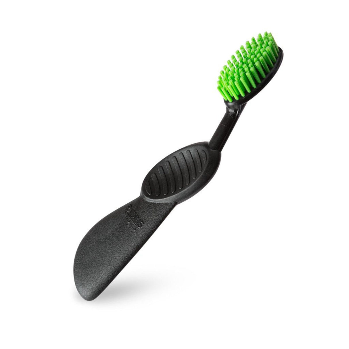 Flex-Neck Technology Toothbrush with Soft Bristles - Left Hand Toothbrush RADIUS Black with Green Bristles