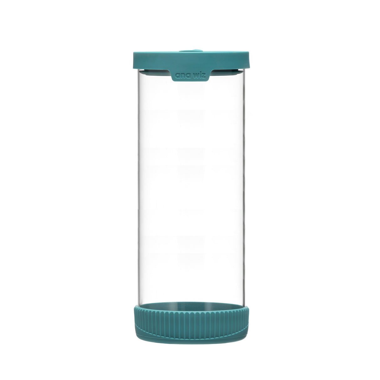 Premium Stain Resistant Borosilicate Glass Storage Jars, With Airtight Vent & Silicone Base  Ana Wiz 1500ml Teal