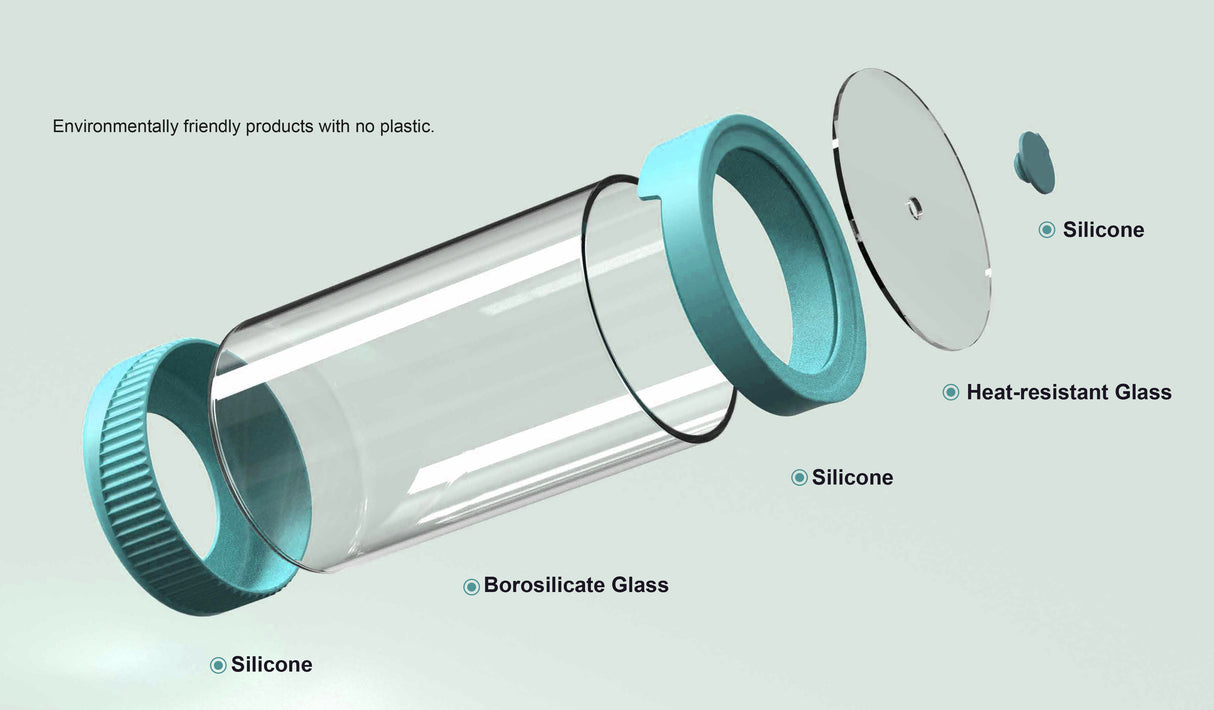 Premium Stain Resistant Borosilicate Glass Storage Jars, With Airtight Vent & Silicone Base  Ana Wiz