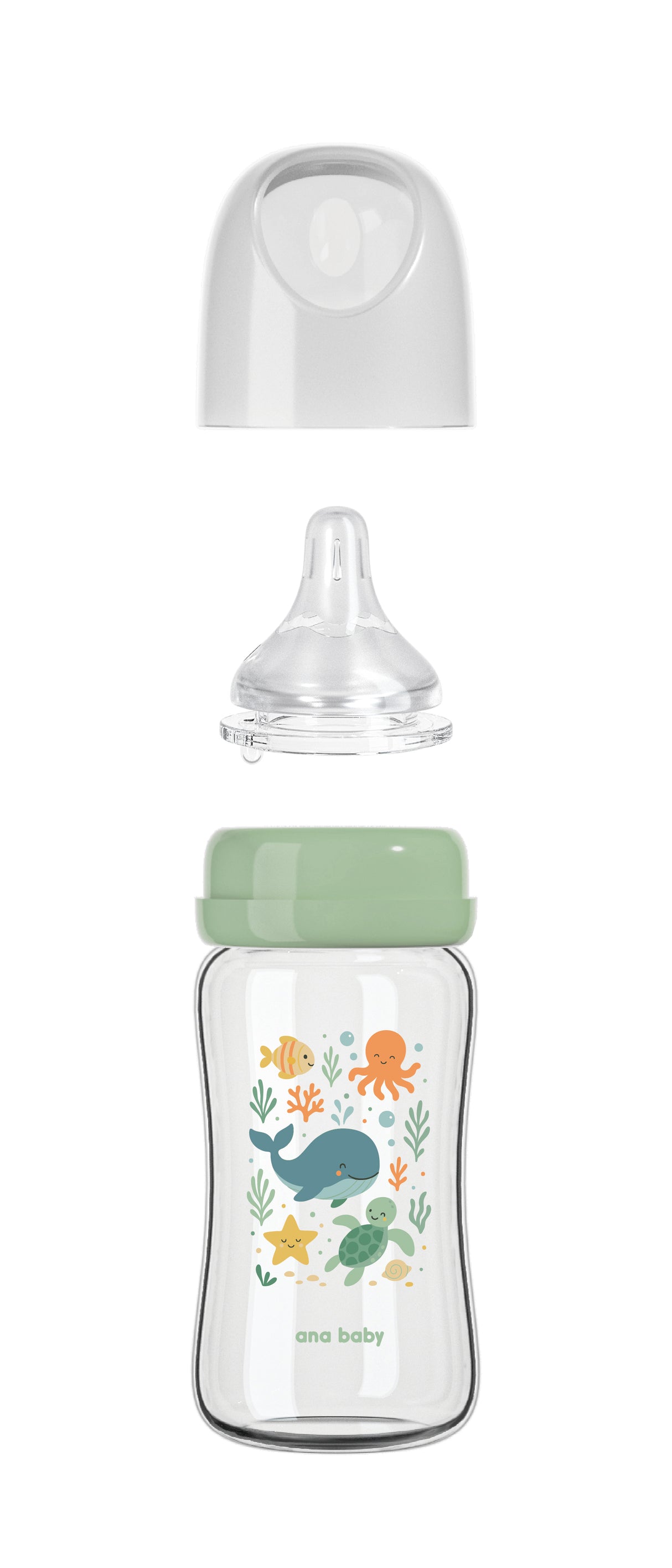 Pure Borosilicate Glass Feeding Bottles – 2 Pack Feeding Bottle Ana Baby