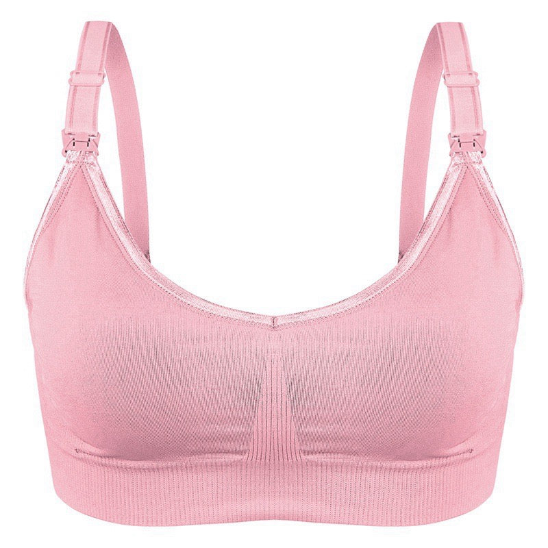 Soft & Comfortable Wireless Nursing Bra with Easy Open Clips Breast Feeding Accessories Ana Wiz Small Pink