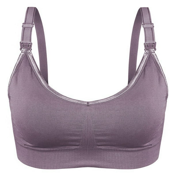 Soft & Comfortable Wireless Nursing Bra with Easy Open Clips Breast Feeding Accessories Ana Wiz Small Mauve
