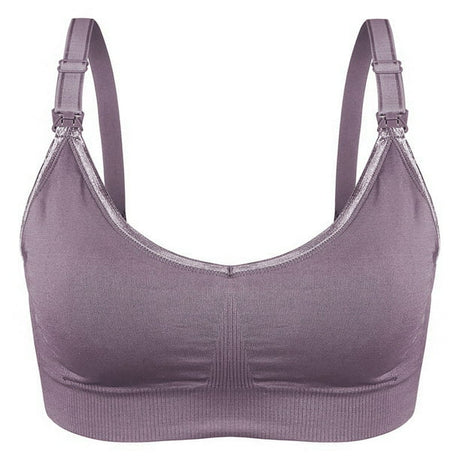 Soft & Comfortable Wireless Nursing Bra with Easy Open Clips Breast Feeding Accessories Ana Wiz Small Mauve