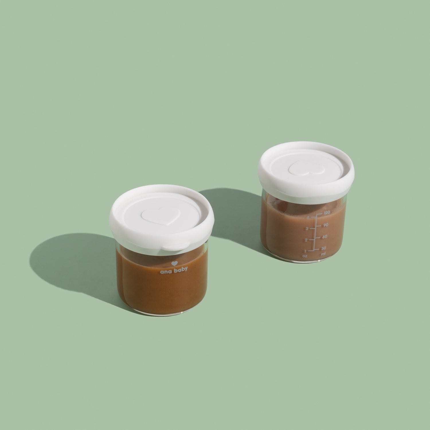 Premium Glass Food Airtight Containers with Silicone Lids for Weaning, Pack of 4, 120ml Baby Feeding Ana Baby