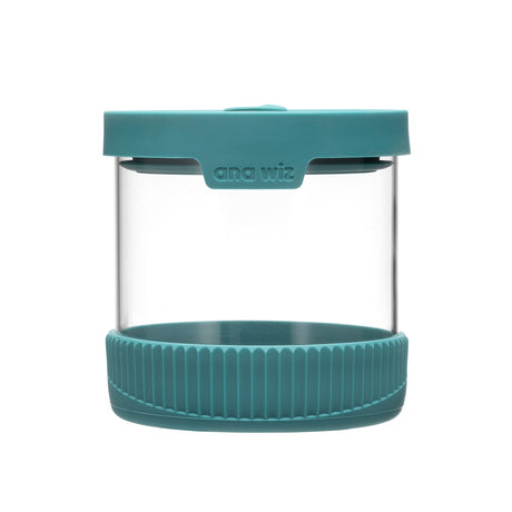 Premium Stain Resistant Borosilicate Glass Storage Jars, With Airtight Vent & Silicone Base  Ana Wiz 500ml Teal
