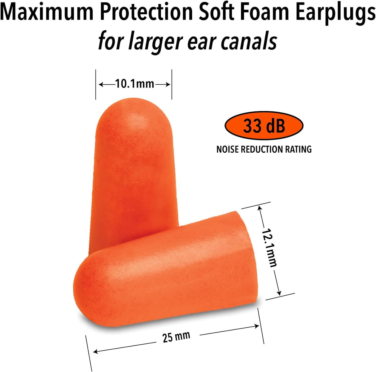 Maximum Protection Soft Foam Shooting Ear Plugs, 50 Pair - 33 dB Highest NRR – Comfortable Earplugs for Hunting, Tactical, Target, Skeet and Trap Shooting | Made in USA Earplugs Mack's