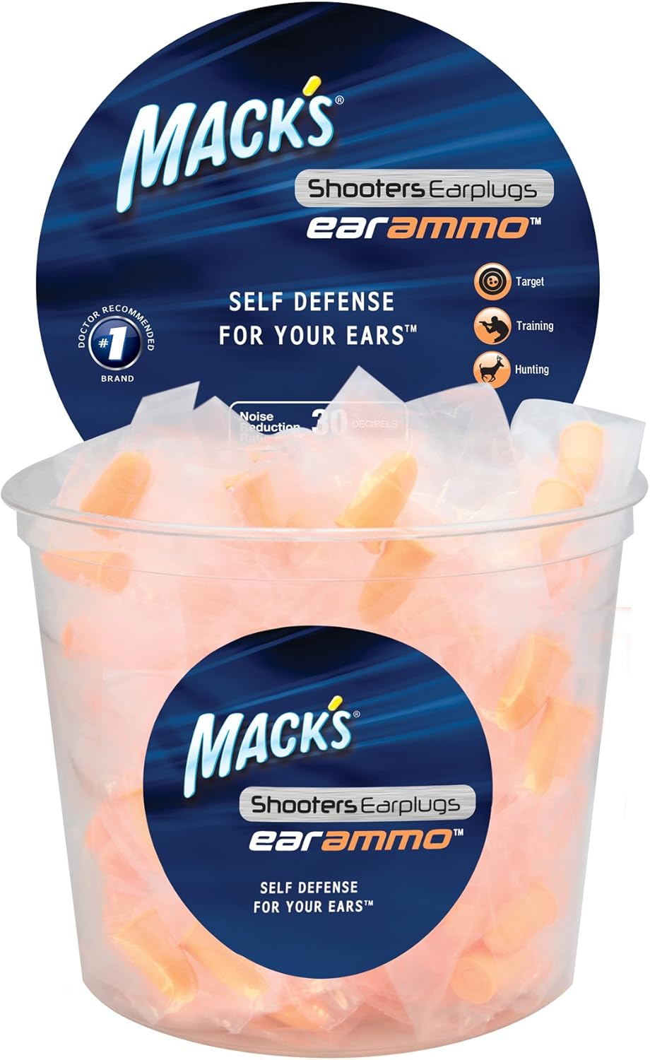 Ammo Ear Plugs (100 Pair) - Orange Earplugs Mack's