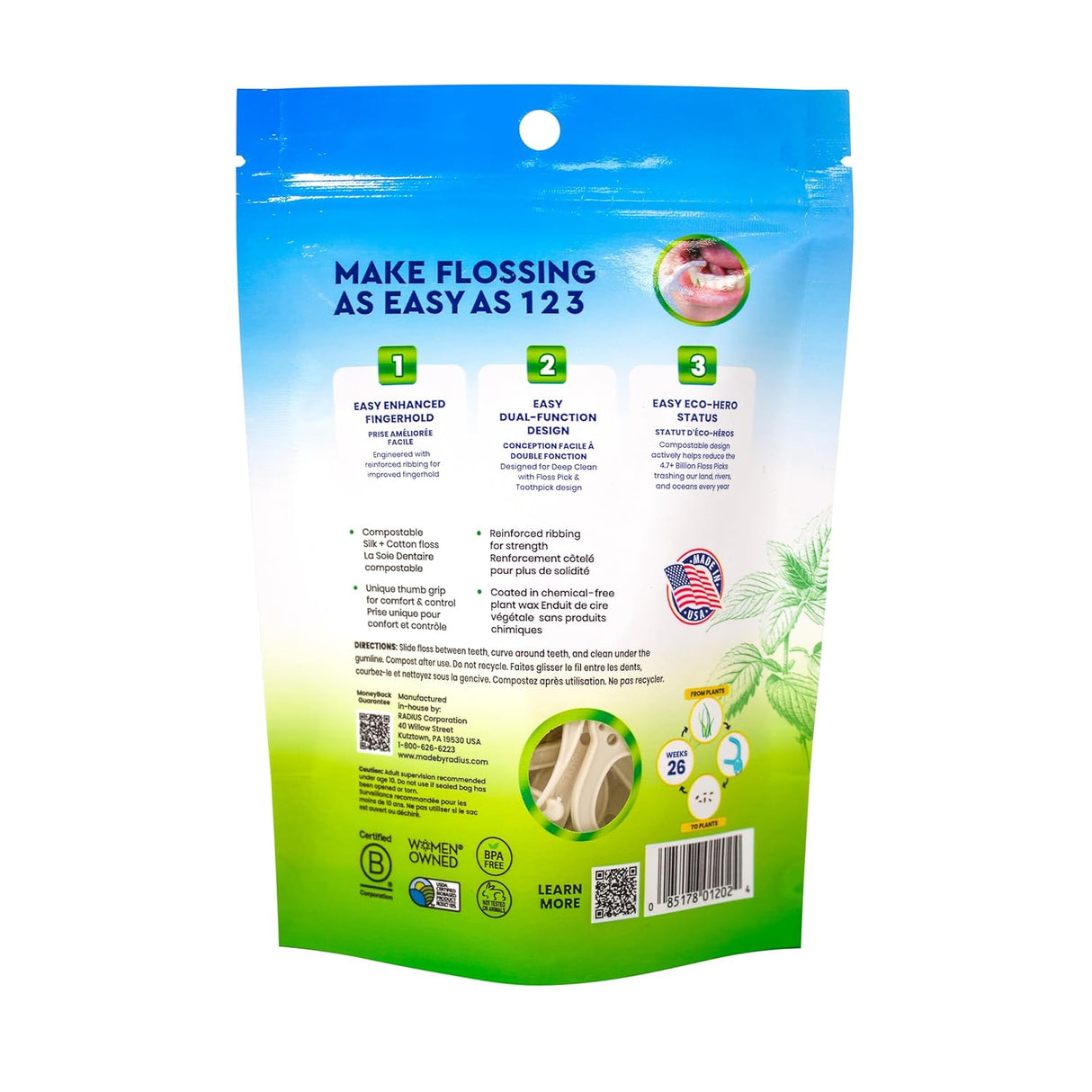 EcoClean Floss Pick Dental Floss RADIUS