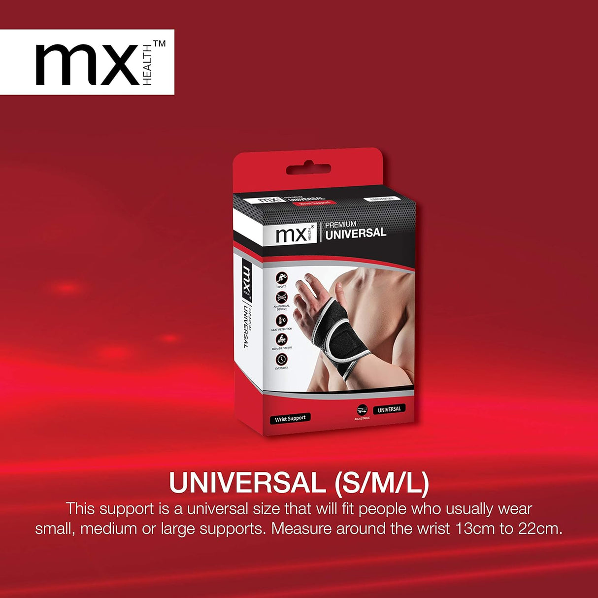 Neoprene Wrist Support, Adjustable Size (S,M,L) Wrist Support MX Health