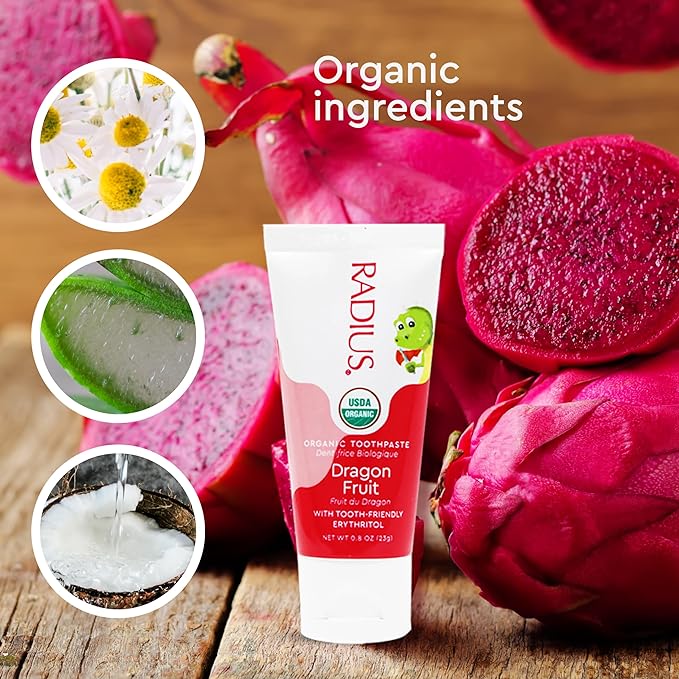 Kids USDA Organic Toothpaste - Dragon Fruit - 6 Months+ Toothpaste RADIUS