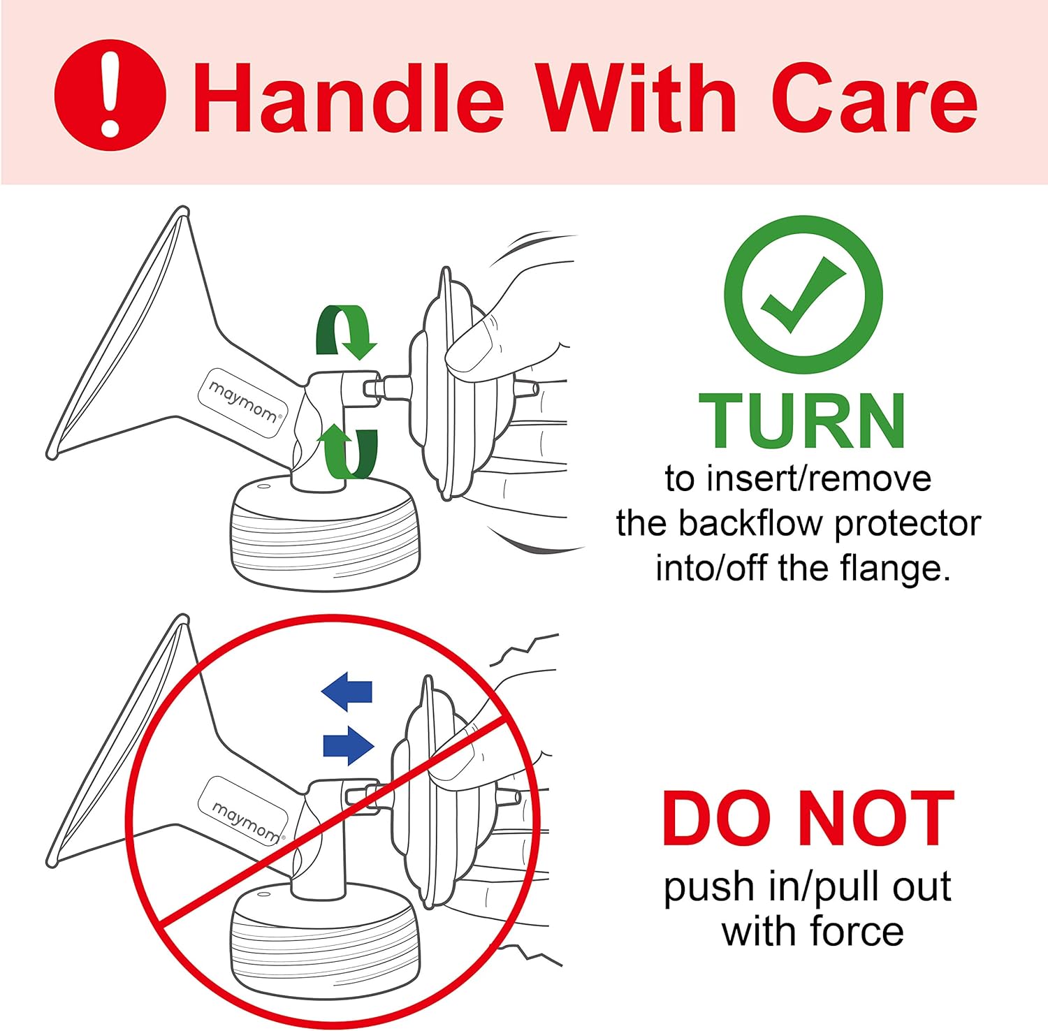 Pump Parts 1x Flange (19mm) 1 Valve 1 Tubing 1 Backflow Protector Compatible with Spectra Pump Kits & Sets Maymom