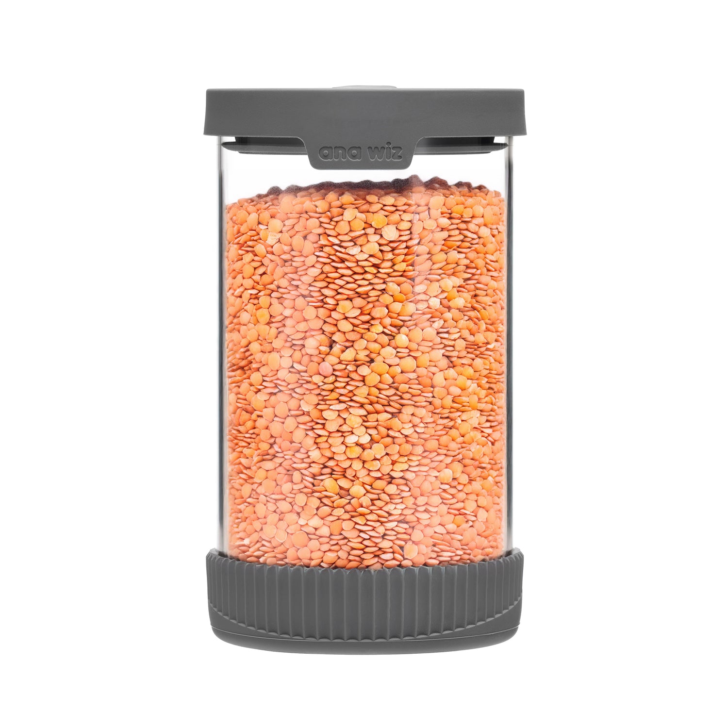 Premium Stain Resistant Borosilicate Glass Storage Jars, With Airtight Vent & Silicone Base  Ana Wiz 1000ml Charcoal
