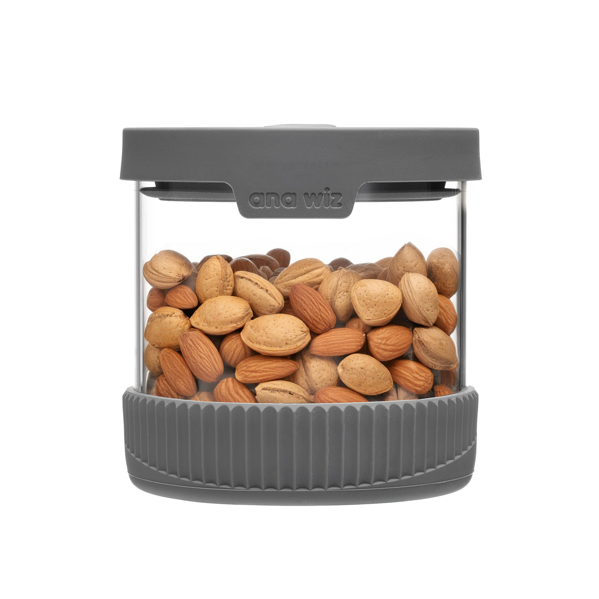 Premium Stain Resistant Borosilicate Glass Storage Jars, With Airtight Vent & Silicone Base  Ana Wiz 500ml Charcoal