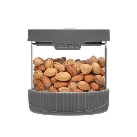 Premium Stain Resistant Borosilicate Glass Storage Jars, With Airtight Vent & Silicone Base  Ana Wiz 500ml Charcoal