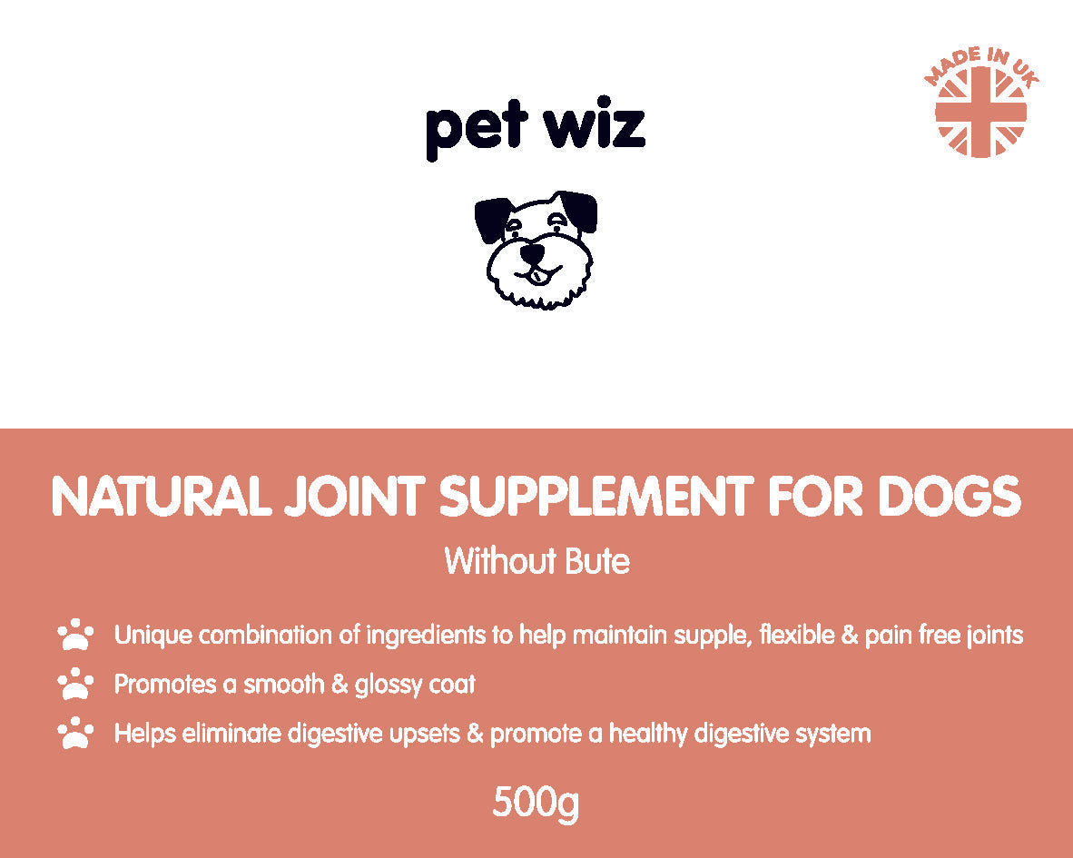 Natural Joint Supplement for Dogs - Without Bute - 500g Supplements Pet Wiz