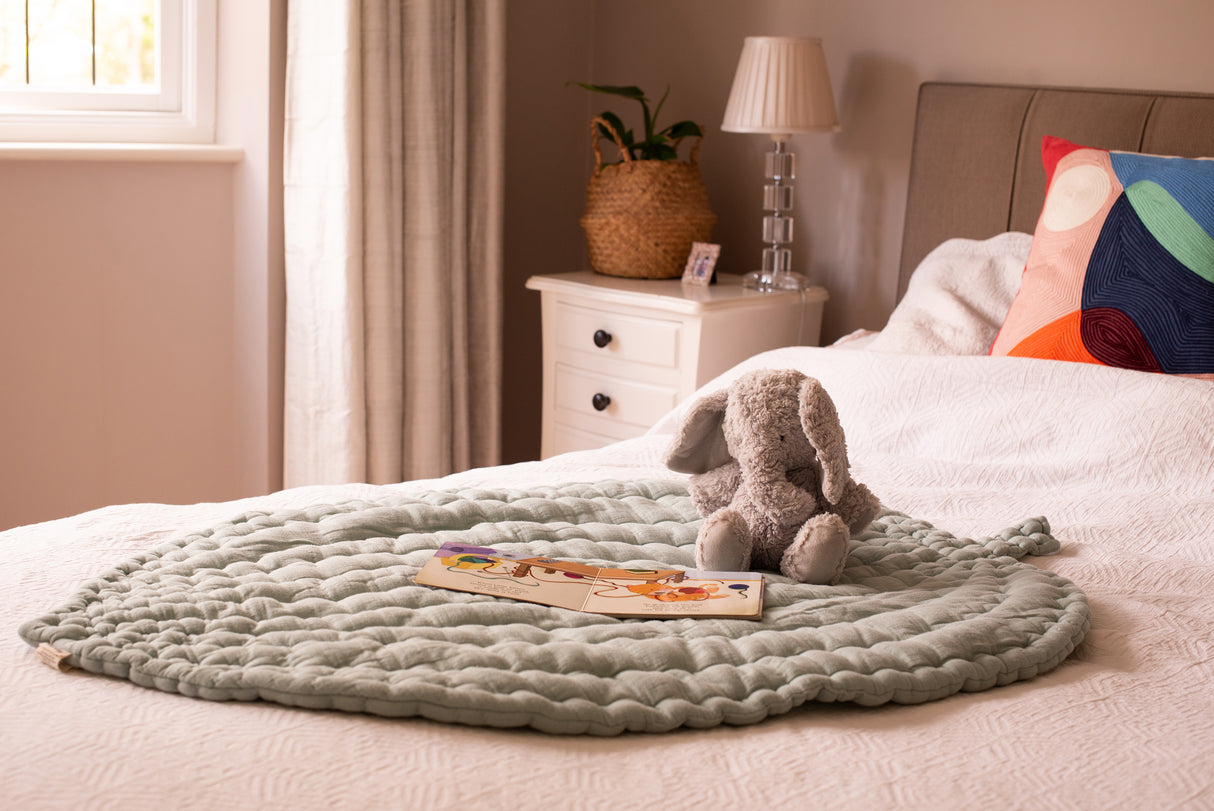 Hand Sewn Leaf Baby Play Mat, 100% Organic Cotton Lining Ana Baby