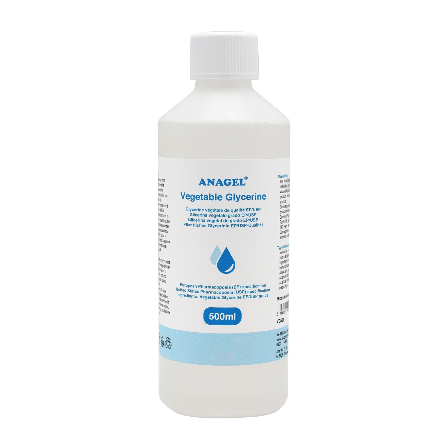 Vegetable Glycerine 500ml Skincare ANAGEL