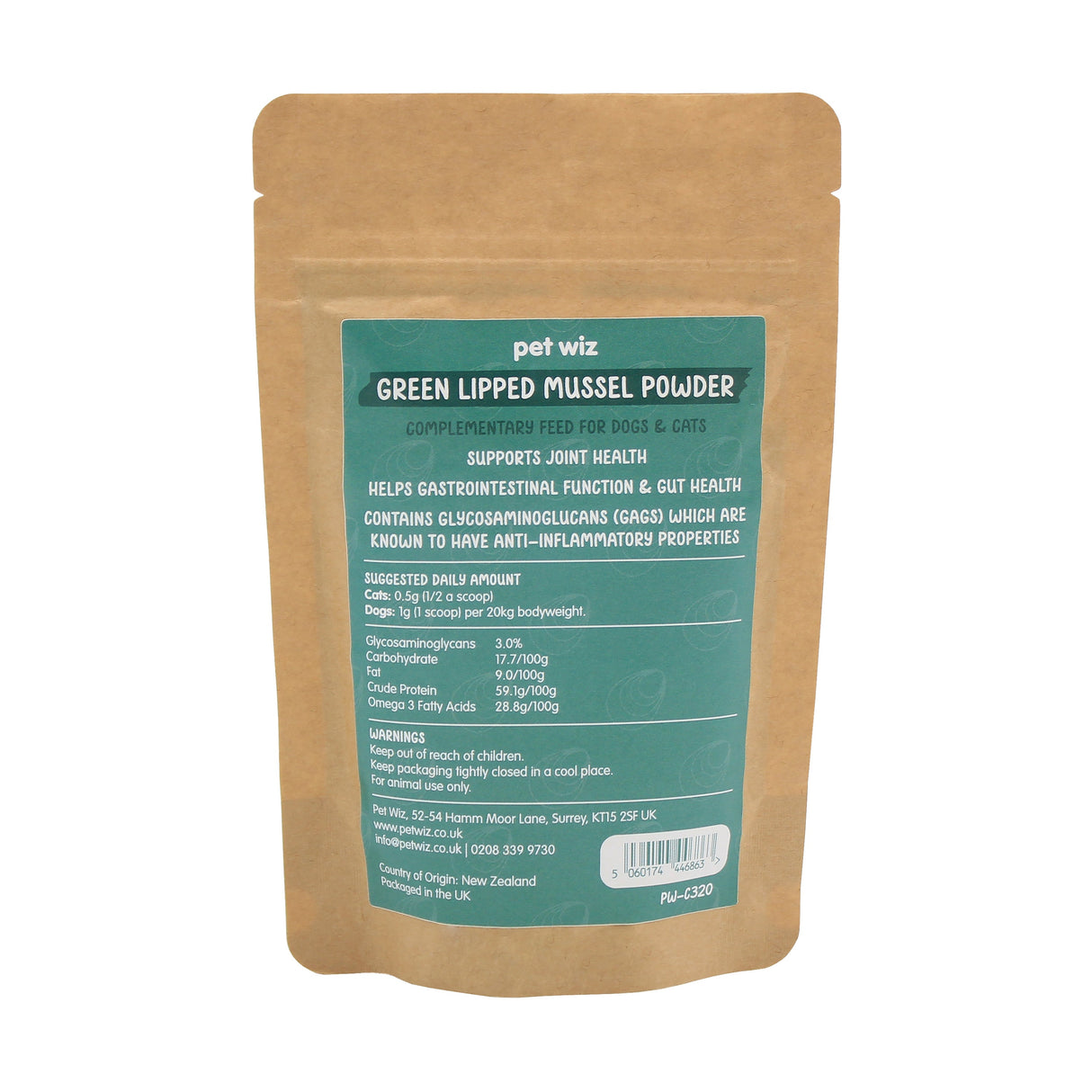 Green Lipped Mussel Powder - 100g Pet Wiz