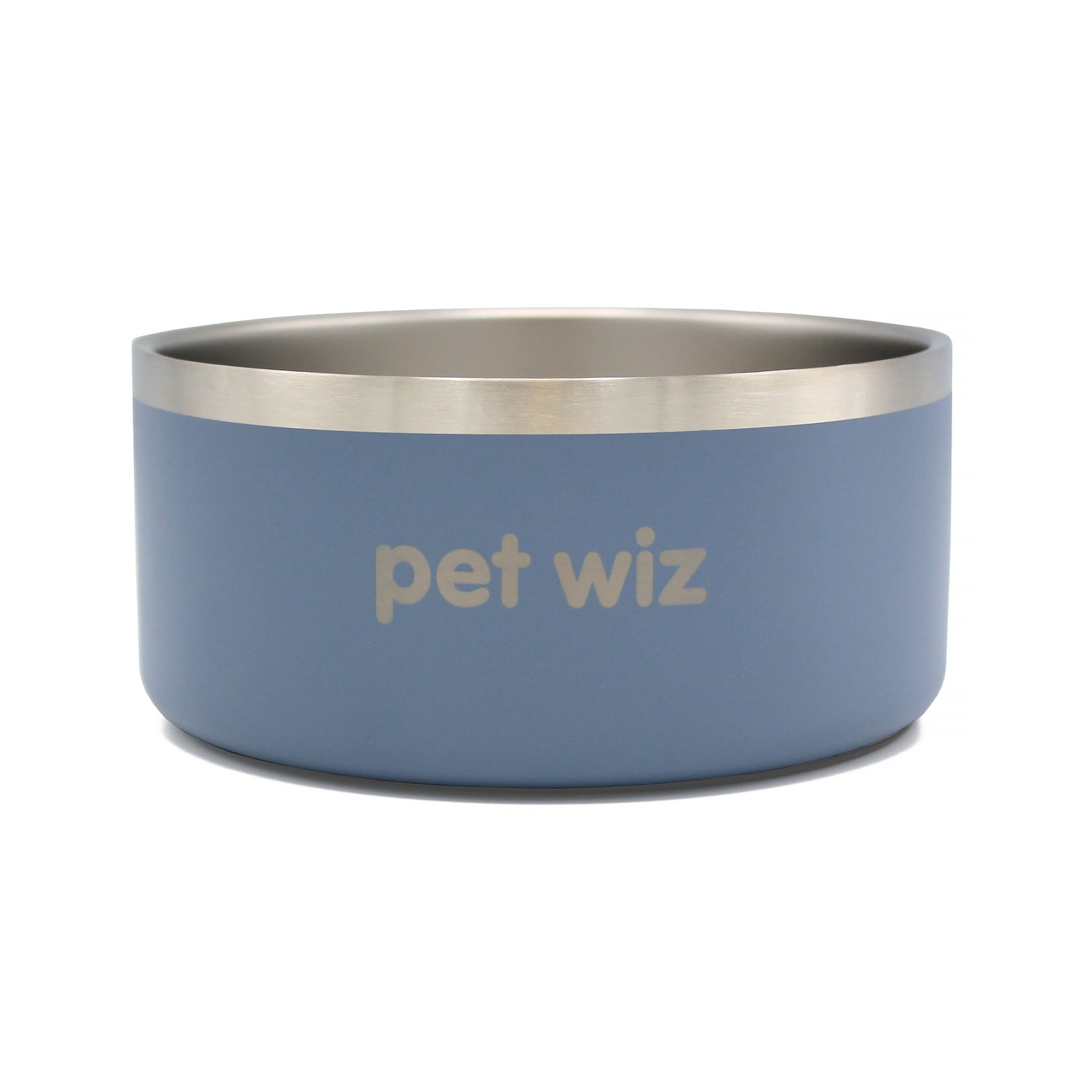 Stainless Steel Double Walled Bowl Feeding Pet Wiz 900ml Grey