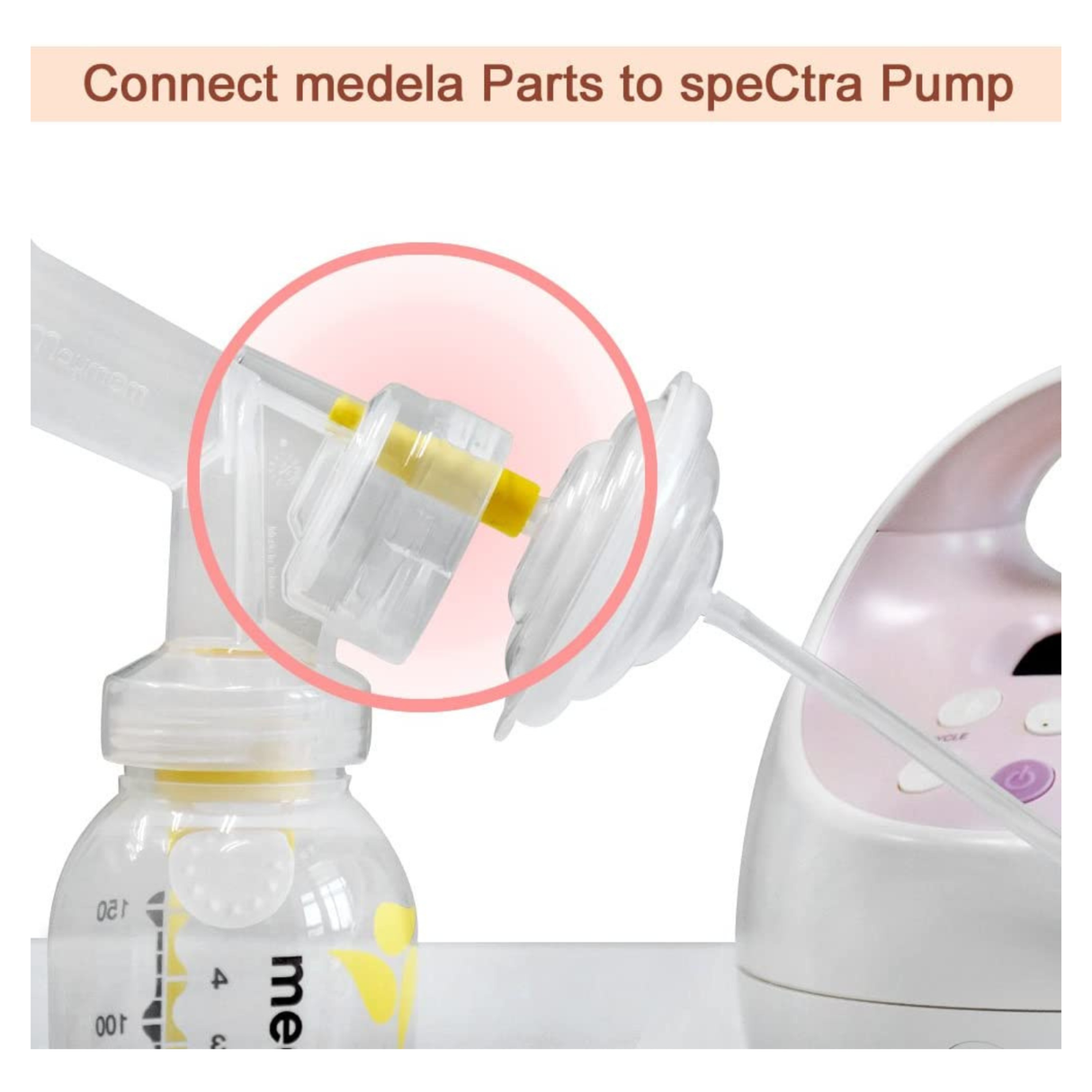 Flange Adapter for Spectra S1 Pumps, Spectra S2, Spectra 9 Pump to Use Medela Breastshield and Bottles (Pack of 2) Adapters & Extras Maymom