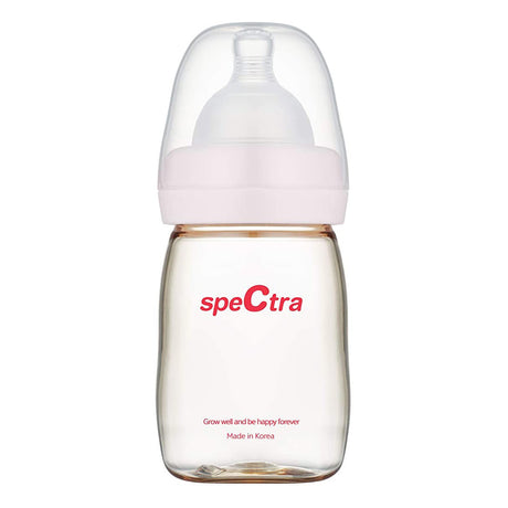 Premium PPSU Wide Neck Baby Bottle - 1 x 160ml Bottle with Slow Flow Teat - Designs May Vary  Spectra