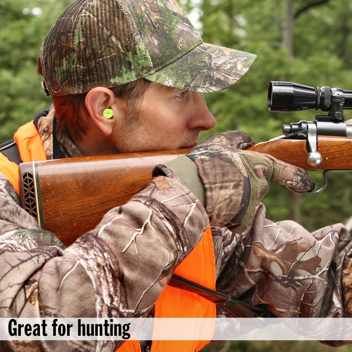 Shooters Hi Viz Soft Foam (7-Pair) Earplugs with Free Travel Case Earplugs Mack's