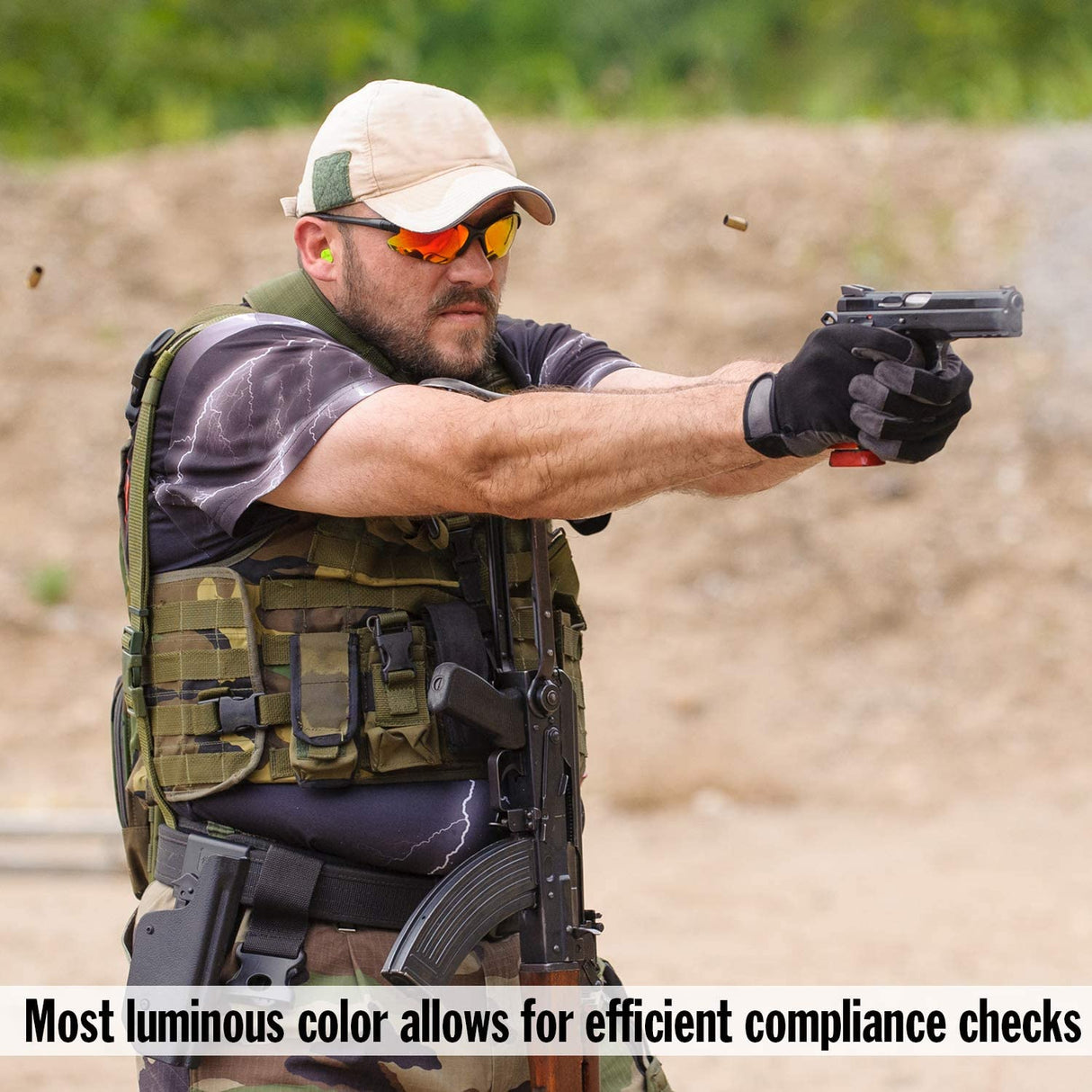 Shooters Hi Viz Soft Foam (7-Pair) Earplugs with Free Travel Case Earplugs Mack's