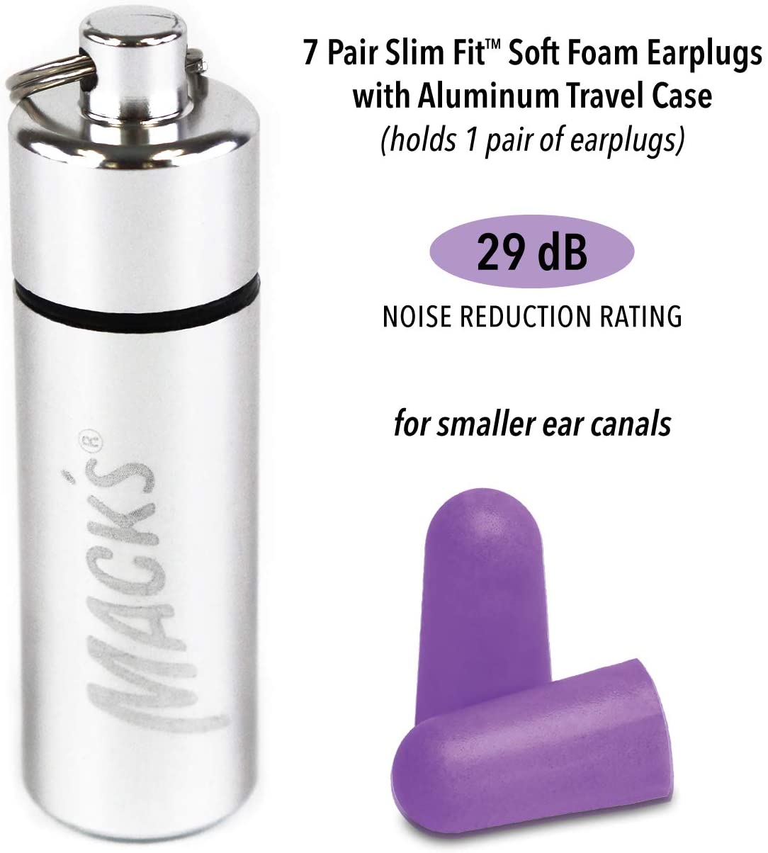 Slim Fit Soft Foam Shooting Earplugs, 7 Pair with Travel Case – Small Ear Plugs for Hunting, Tactical, Target, Skeet and Trap Shooting Earplugs Mack's