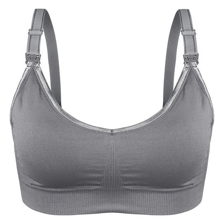 Soft & Comfortable Wireless Nursing Bra with Easy Open Clips Breast Feeding Accessories Ana Wiz Small Grey