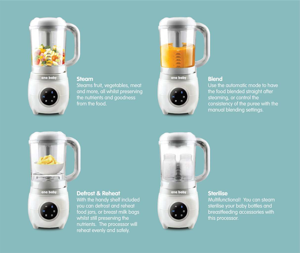 Baby Food Steamer & Blender  Ana Baby