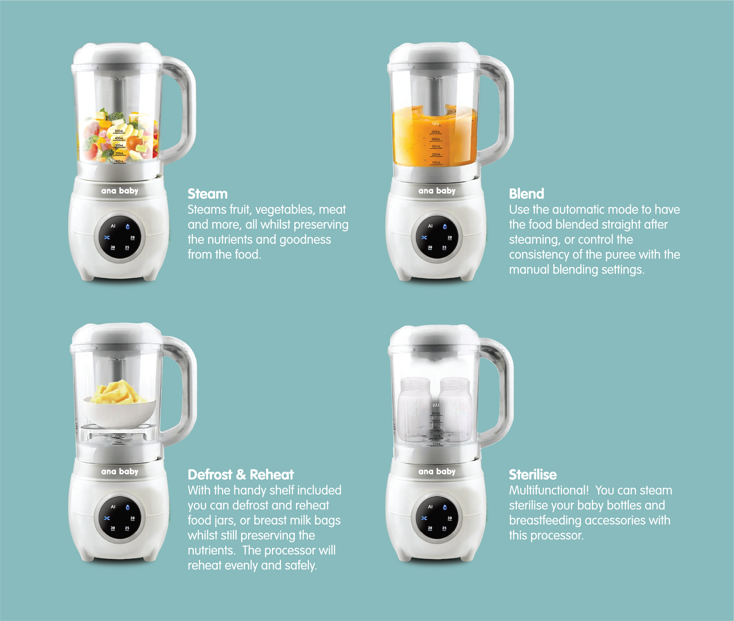 Baby Food Steamer & Blender  Ana Baby