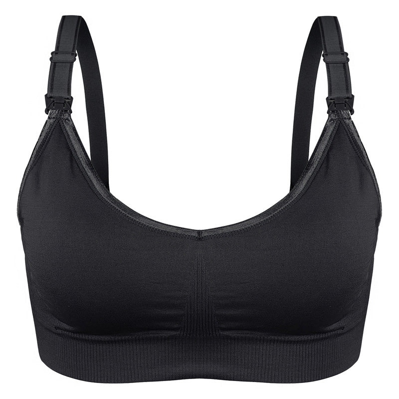 Soft & Comfortable Wireless Nursing Bra with Easy Open Clips Breast Feeding Accessories Ana Wiz Small Black