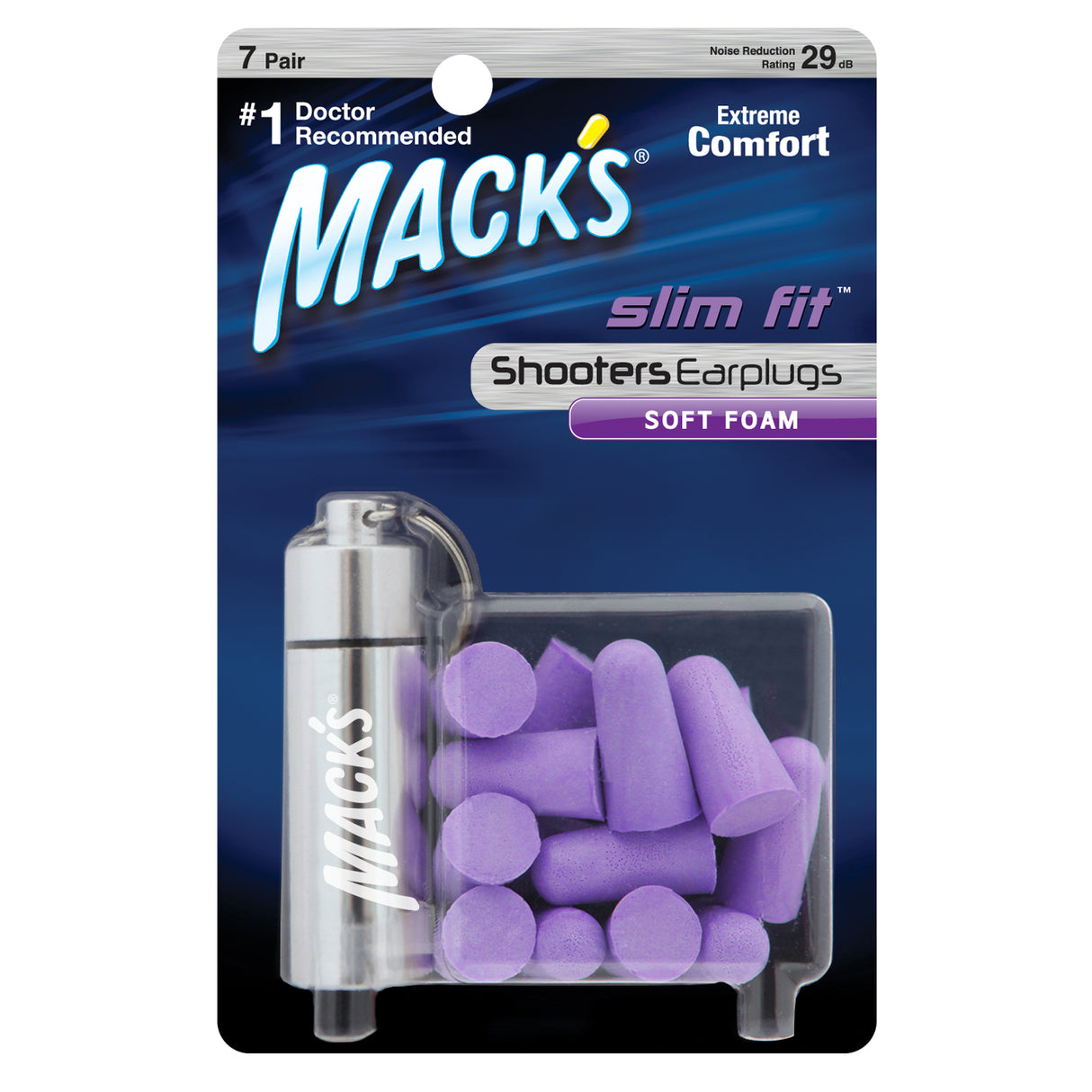 Slim Fit Soft Foam Shooting Earplugs, 7 Pair with Travel Case – Small Ear Plugs for Hunting, Tactical, Target, Skeet and Trap Shooting Earplugs Mack's