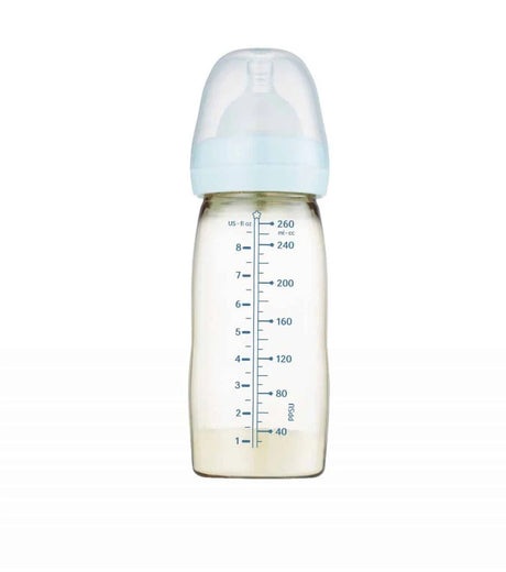 Premium PPSU Wide Neck Baby Bottle - 1 x 260ml Bottle with Teat - Designs May Vary  Spectra