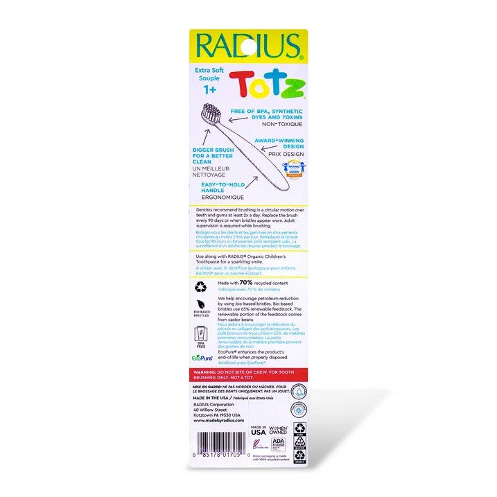 Totz Brush (18 mo+), Pack of Two Toothbrush RADIUS
