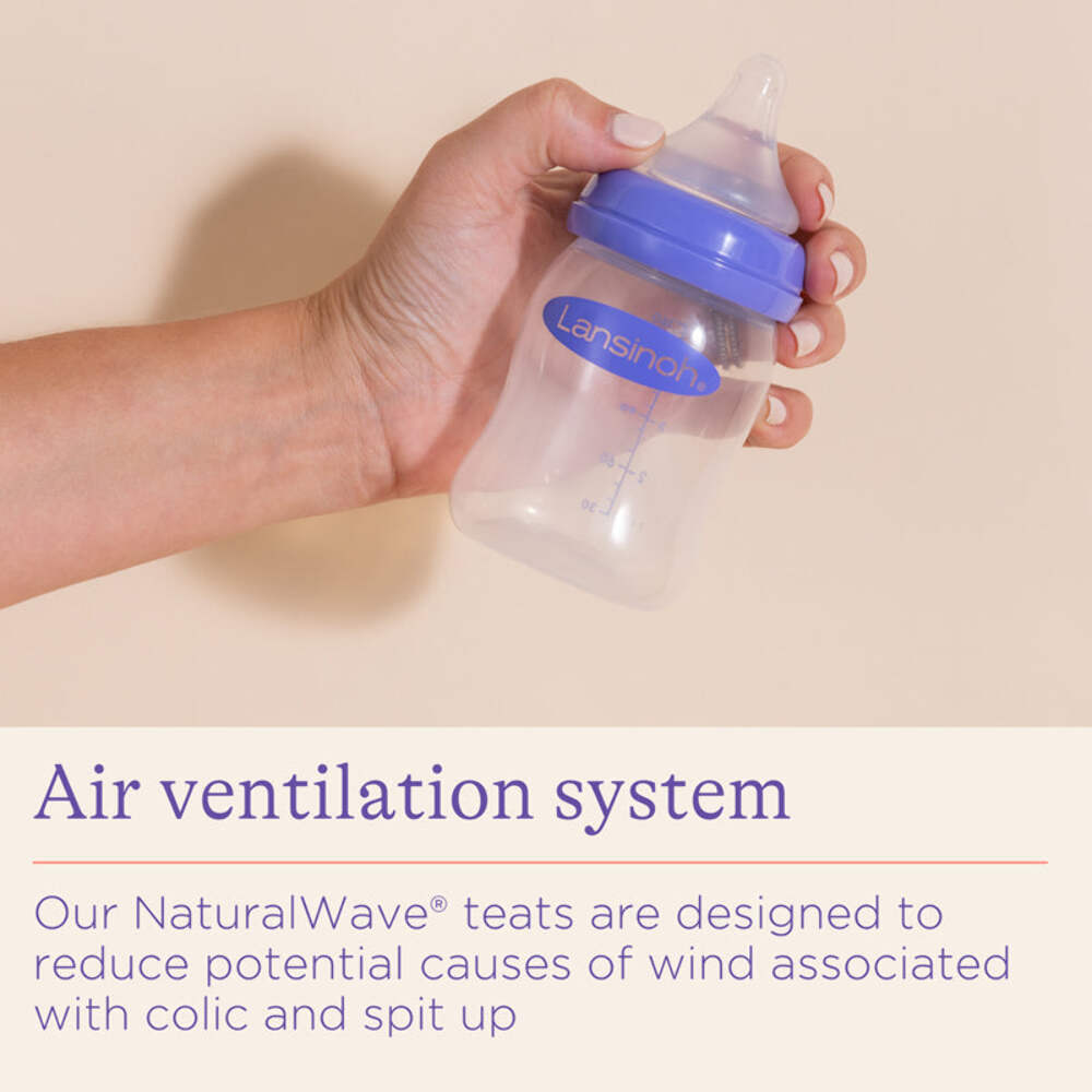 Feeding Bottle 160ml with NaturalWave Teat - Slow Flow Feeding Bottle Lansinoh