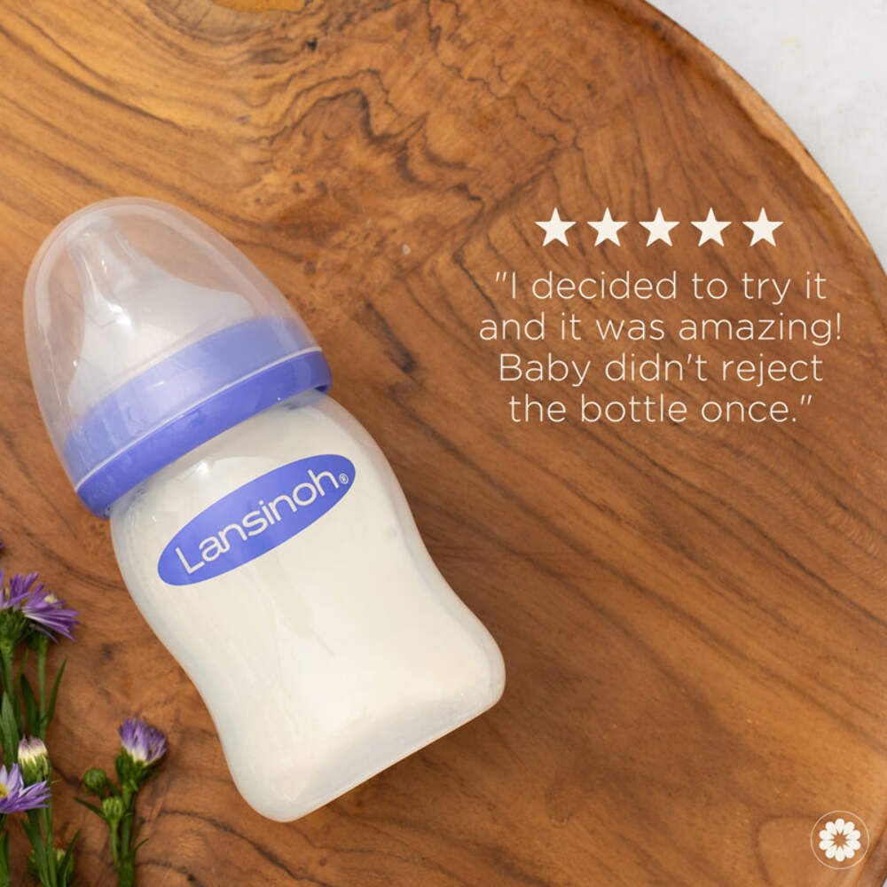 Feeding Bottle 160ml with NaturalWave Teat - Slow Flow Feeding Bottle Lansinoh