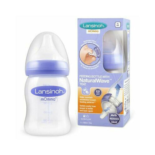Feeding Bottle 160ml with NaturalWave Teat - Slow Flow Feeding Bottle Lansinoh