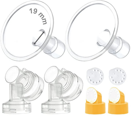 Two-Piece Breastshield; Compatible with Medela Breast Pumps Shields & Inserts Maymom 19mm