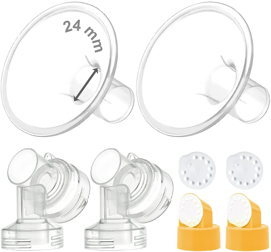 Two-Piece Breastshield; Compatible with Medela Breast Pumps Shields & Inserts Maymom 24mm