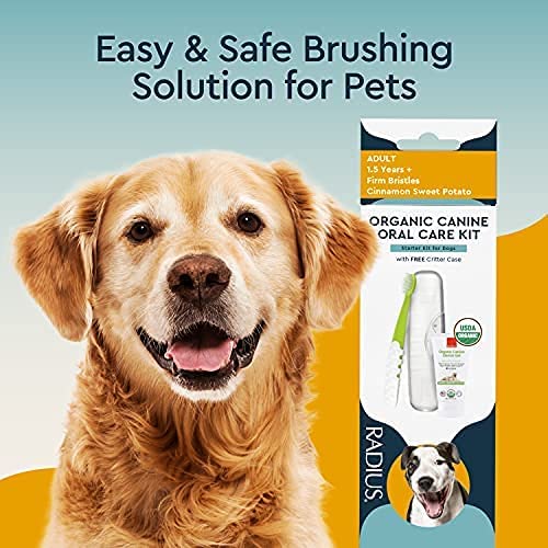 Canine Organic Dental Solutions Kit - Adult Dog Toothbrush RADIUS