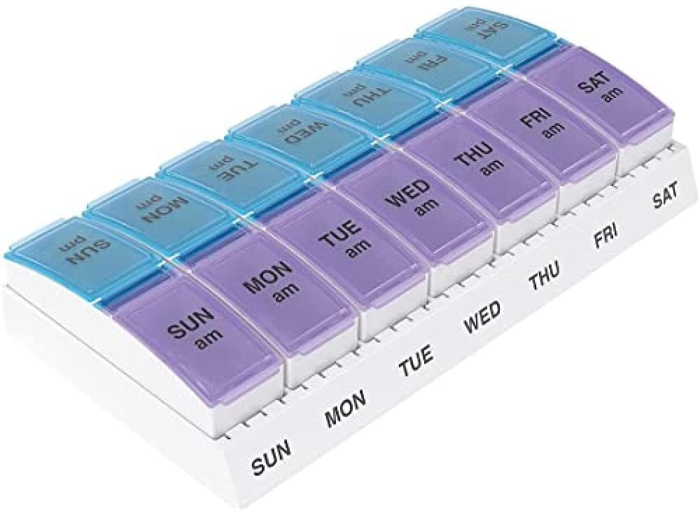 Ezy Dose Travel Weekly (7-Day) AM/PM Pill Planner Pill Splitter ACU-LIFE