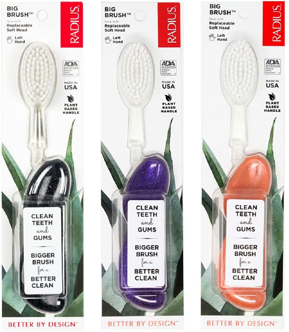 The Big Brush™ with Replaceable Head - Left Hand Toothbrush RADIUS