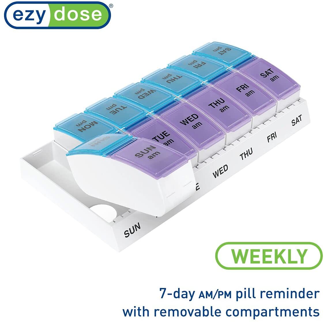 Ezy Dose Travel Weekly (7-Day) AM/PM Pill Planner Pill Splitter ACU-LIFE
