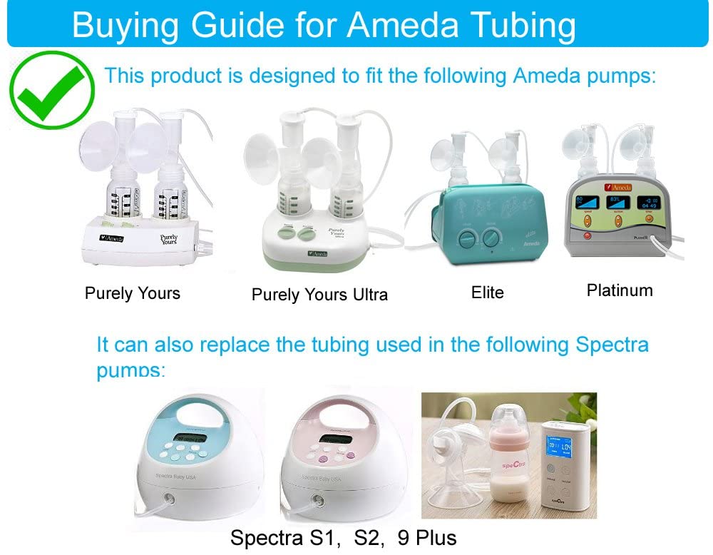 Replacement Tubing for Ameda Purely Yours Breast Pump, Retail Pack, 2 Tubes/Pack Tubing & Connectors Maymom