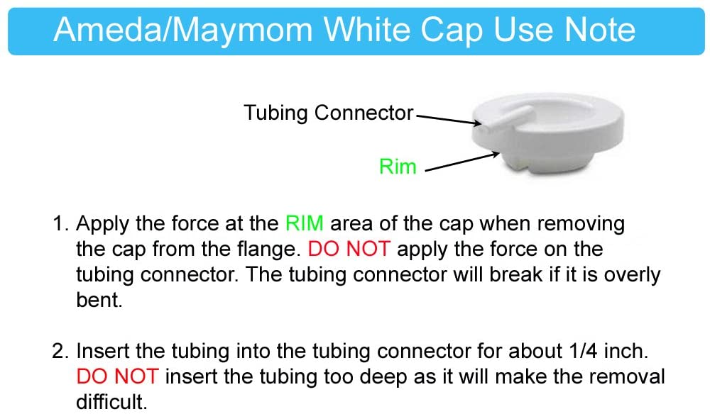 Tubing Parts for Ameda Purely Yours Pumps; (2 Tubes with caps/Connector); Can Replace Ameda Tubing, Ameda Tubing Connector and Ameda White Caps Tubing & Connectors Maymom