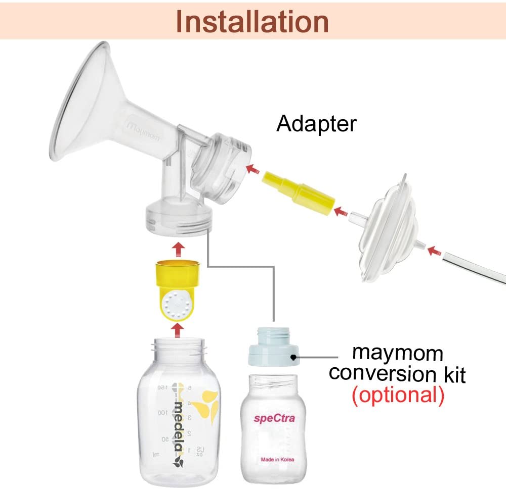 Flange Adapter for Spectra S1 Pumps, Spectra S2, Spectra 9 Pump to Use Medela Breastshield and Bottles (Pack of 2) Adapters & Extras Maymom