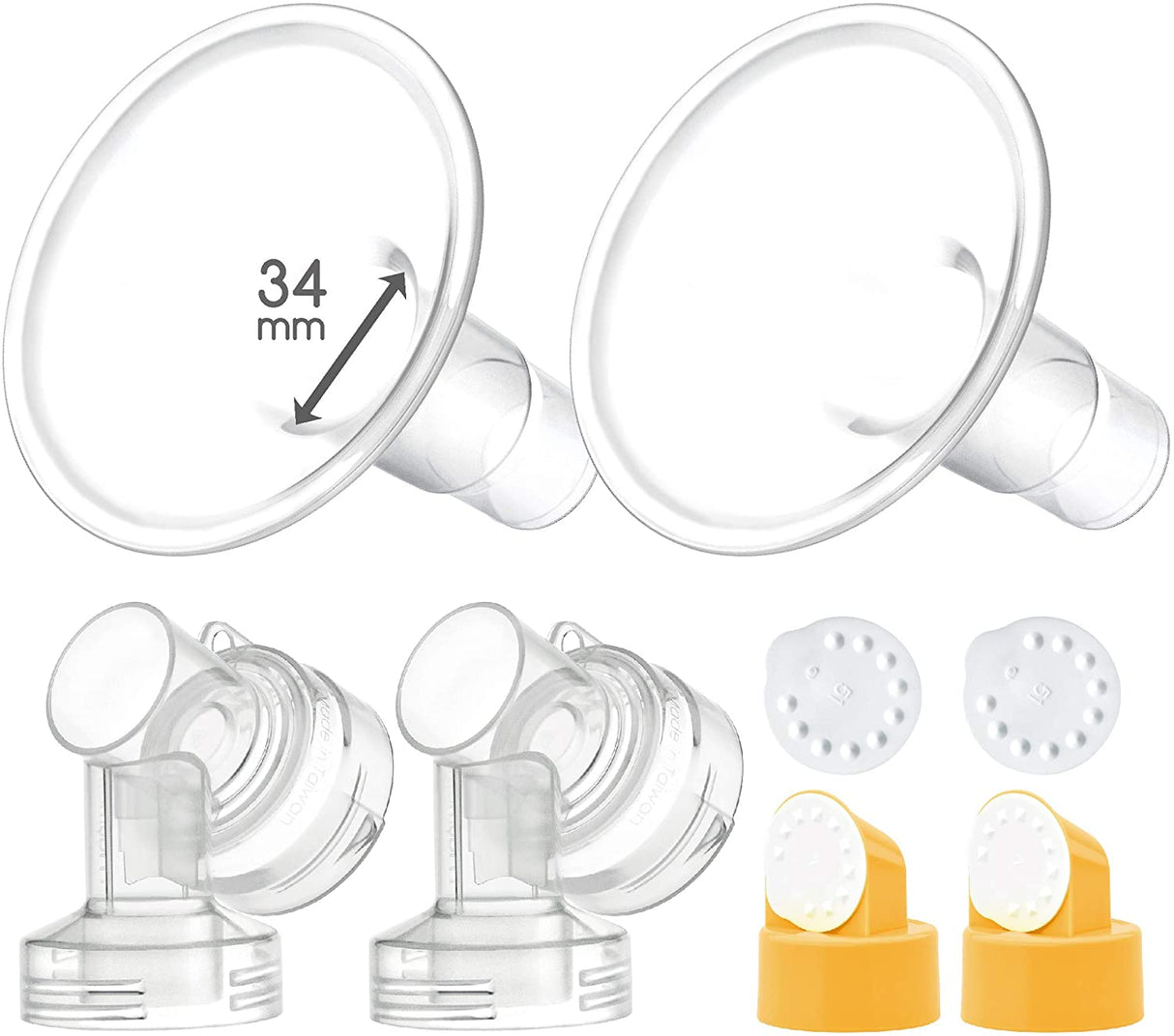 Two-Piece Breastshield; Compatible with Medela Breast Pumps Shields & Inserts Maymom 34mm